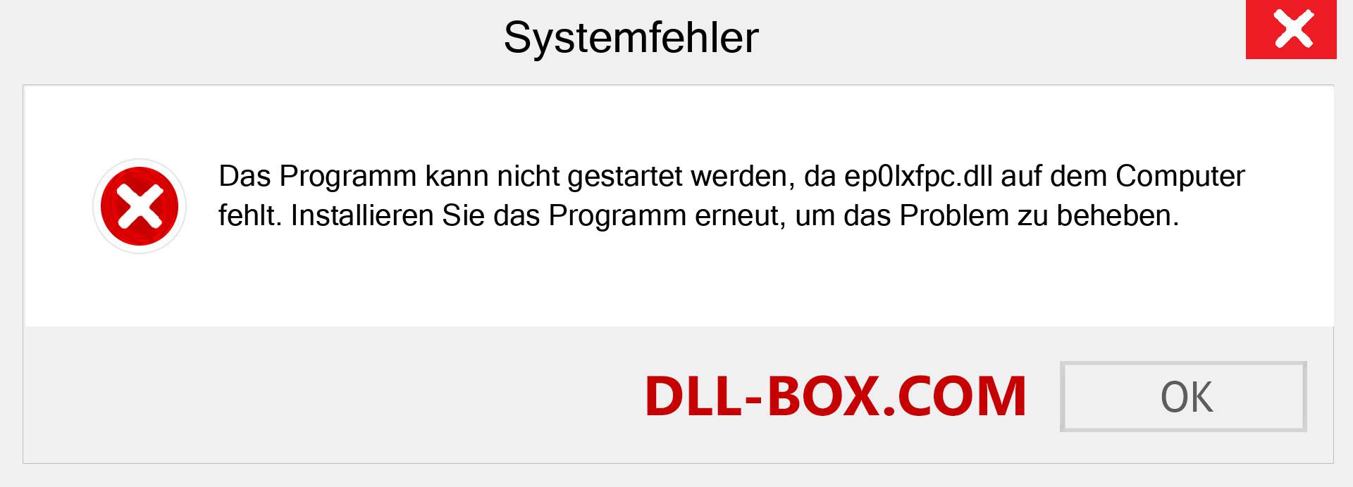 ep0lxfpc.dll-Datei fehlt?. Download für Windows 7, 8, 10 - Fix ep0lxfpc dll Missing Error unter Windows, Fotos, Bildern