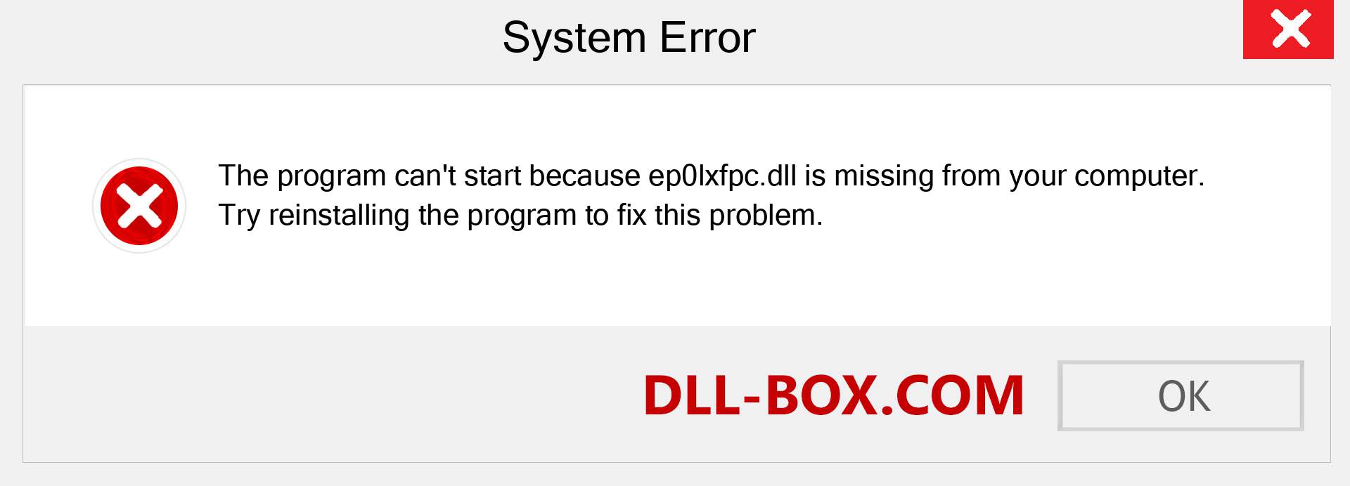  ep0lxfpc.dll file is missing?. Download for Windows 7, 8, 10 - Fix  ep0lxfpc dll Missing Error on Windows, photos, images