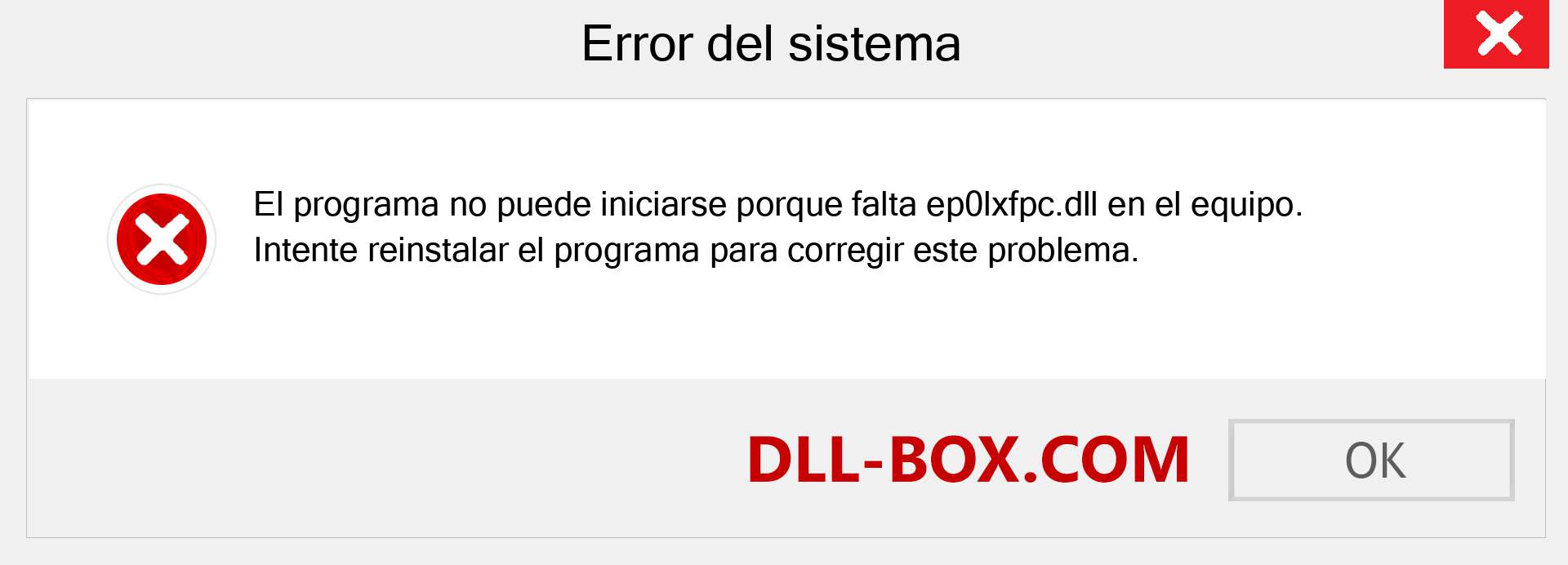 ¿Falta el archivo ep0lxfpc.dll ?. Descargar para Windows 7, 8, 10 - Corregir ep0lxfpc dll Missing Error en Windows, fotos, imágenes